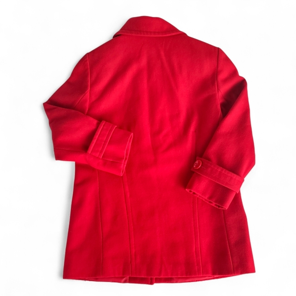 Centigrade Vibrant Red Wool-Blend Single Breasted Button-Up Pea Coat Size XS - Picture 2 of 13